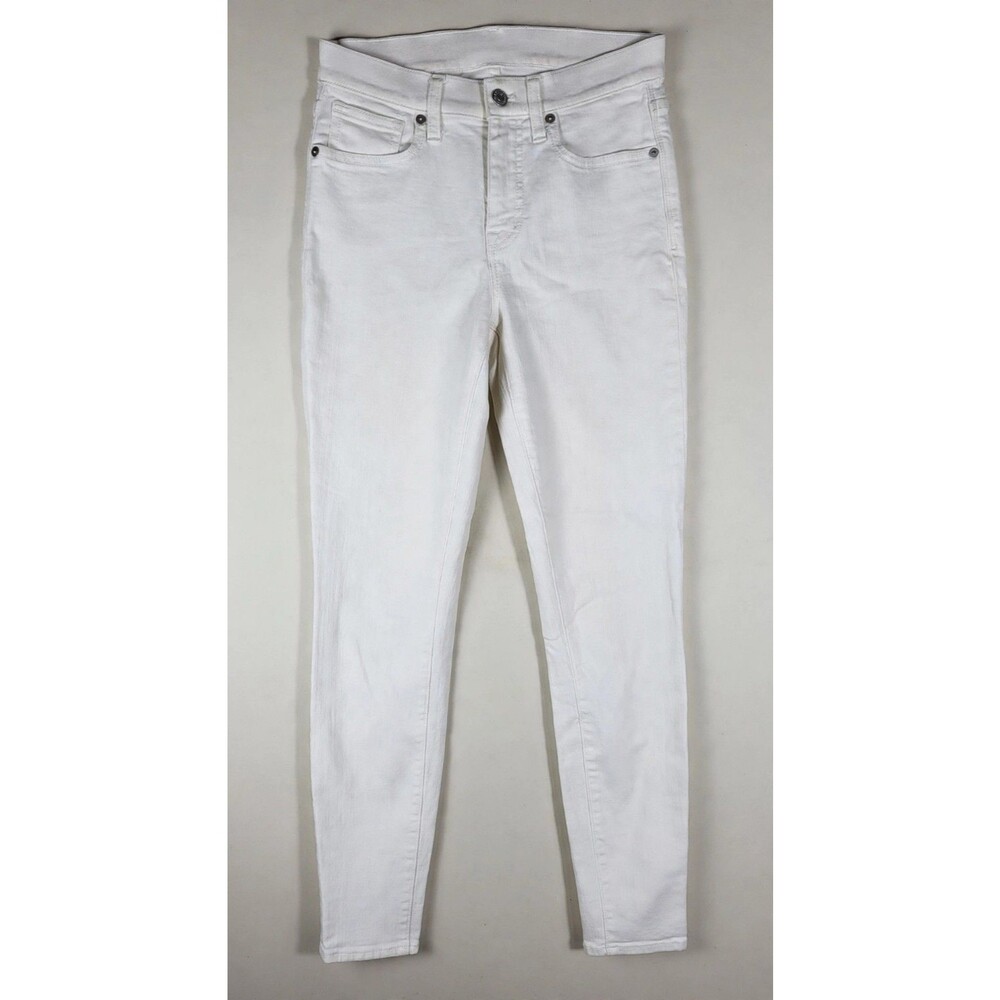 Madewell Womens 9" High-Rise Skinny Jeans White Size 25 Button Fly Stretch Denim